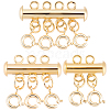 3Pcs 3 Styles Holes Brass Slide Lock Clasps KK-BBC0027-60-1
