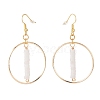 Natural White Jade Beads Dangle Earrings for Women EJEW-JE04710-01-3