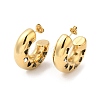 Ion Plating(IP) 304 Stainless Steel Round with Heart Stud Earrings EJEW-Z022-24G-1