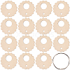 Flower Shape Wood Floss Bobbin AJEW-GF0011-05-6