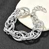 Punk & Hiphop Style Alloy Rolo Chains Link Bracelets for Women Men BJEW-K270-01P-2