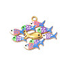 Printed 304 Stainless Steel Pendants STAS-OY014-62G-1