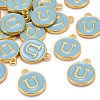 Golden Plated Alloy Enamel Charms X-ENAM-S118-04U-4