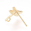 Brass Stud Earring Findings KK-Q735-142G-2