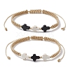 2Pcs Waxed Nylon Cord Braided Bracelets for Women Men BJEW-JB11298-2