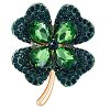 Cubic Zirconia Clover Brooch Pin JBR105A-1