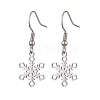 Non-Tarnish Hollow Christmas Snowflake 201 Stainless Steel Dangle Earrings for Women EJEW-JE05875-S-1