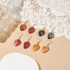 4 Pairs 4 Color Natural Dyed Banded Agate/Striped Agate Teardrop Dangle Earrings EJEW-JE05093-5