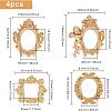 Fingerinspire 4Pcs 4 Style Oval & Square Retro Resin Photo Frames AJEW-FG0001-46-2