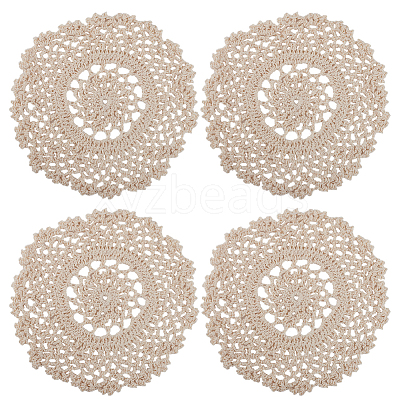 Handmade Cotton Lace Cup Coasters AJEW-GF0008-84B-1