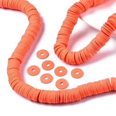 Flat Round Handmade Polymer Clay Beads CLAY-R067-12mm-12-1