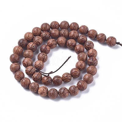 Wood Beads Strands WOOD-F008-03-C-1
