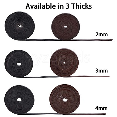 Flat Cowhide Leather Cord WL-GF0001-10B-01-1