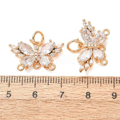 Brass Pave Clear Cubic Zirconia Butterfly Chandelier Component Links CU-CBAEC99-12G-1