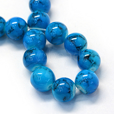 Baking Paint Glass Round Bead Strands DGLA-Q019-8mm-48-1