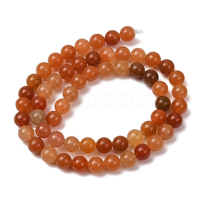Natural Red Aventurine Bead Strands X-G-P257-02-6mm-1