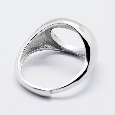Anti-Tarnish Rhodium Plated 925 Sterling Silver Finger Ring Components STER-G027-11P-1