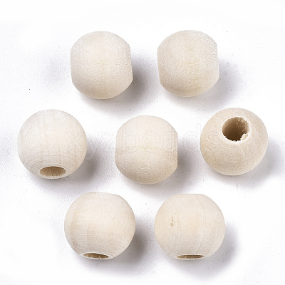 Natural Unfinished Wood Beads X-WOOD-Q038-10mm-1