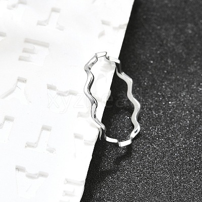 Anti-Tarnish Rhodium Plated 925 Sterling Silver Minimalist Wave Finger Ring for Women JR873A-1
