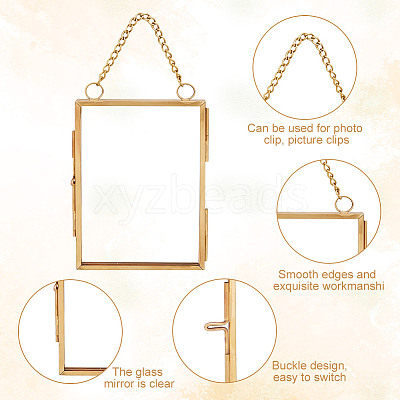 Glass Rectangle Wall Hanging Photo Frame AJEW-WH0314-470A-1