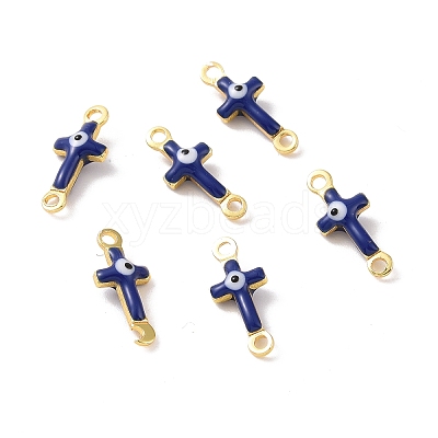 Brass Enamel Connector Charms KK-J302-08G-06-1