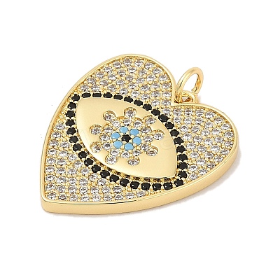 Brass Micro Pave Cubic Zirconia Pendants KK-U058-58C-G-1