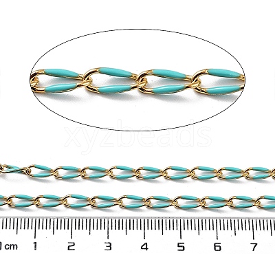 Ion Plating(IP) 304 Stainless Steel Enamel Twisted Oval Link Chains CHS-K019-02G-07-1