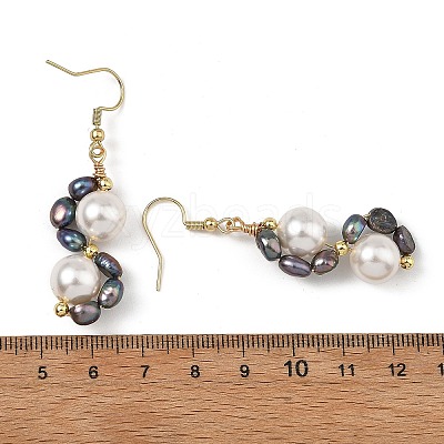 Shell Pearl 304 Stainless Steel Dangle Earrings EJEW-JE07370-1