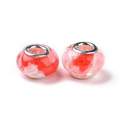 Transparent Resin European Rondelle Beads RPDL-P005-01P-02-1