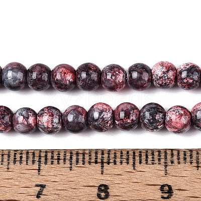 Baking Paint Glass Beads Strands DGLA-N016-4mm-04-1
