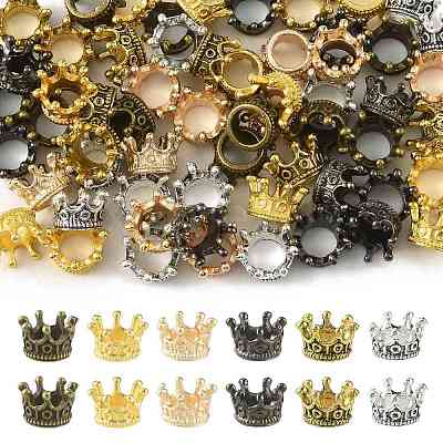 60Pcs 6 Colors Tibetan Style Alloy Beads FIND-FS0004-91-1