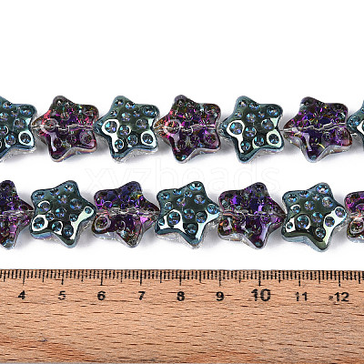 Electroplate Transparent Glass Beads Strands EGLA-N020-02F-1