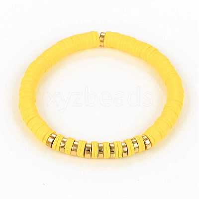 Handmade Polymer Clay Heishi Beads Stretch Bracelets BJEW-JB05303-02-1