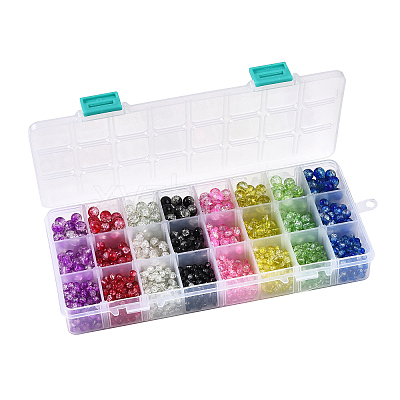 1920Pcs 3 Style Spray Painted Crackle Glass Beads CCG-CJ0001-04-1