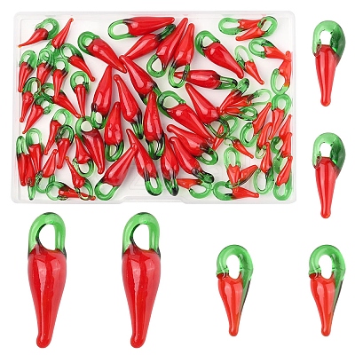 60Pcs 3 Styles Handmade Lampwork Pendants LAMP-FS0001-45-1