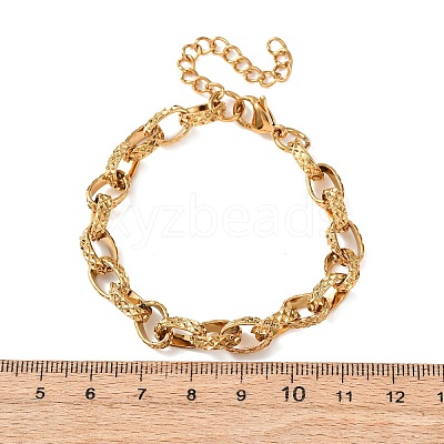 304 Stainless Steel Oval Link Chain Bracelets for Women BJEW-F529-09G-1