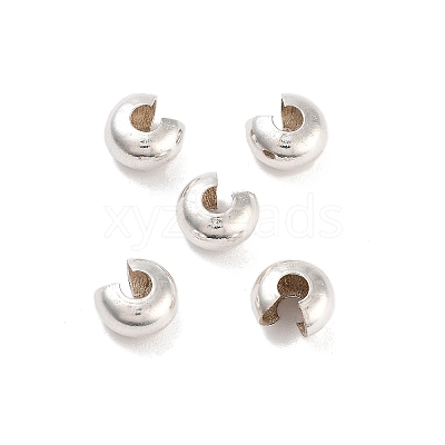 925 Sterling Silver Crimp Beads Cover STER-G027-27S-5mm-1