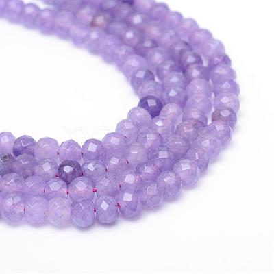 Faceted Rondelle Dyed Natural White Jade Bead Strands G-R343-6x8-03-1
