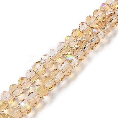 Transparent Electroplate Glass Beads Strands GLAA-Q099-H01-05-1
