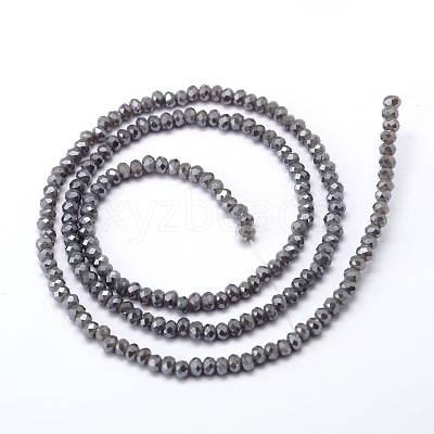Faceted Rondelle Full Rainbow Plated Electroplate Glass Beads Strands EGLA-M004-2mm-A02-1