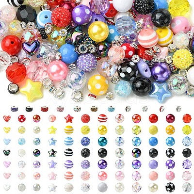 24Pcs 12 Styles Opaque Acrylic Beads MACR-YW0004-70-1