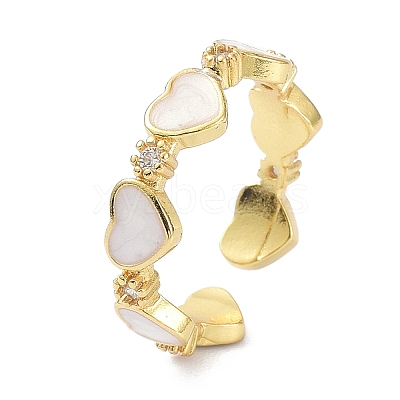 Heart Real 18K Gold Plated Cuff Rings for Girl Women Gift X-ZIRC-C021-05G-1