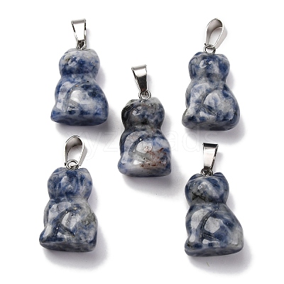 Natural Blue Spot Jasper Pendants G-B127-08P-02-1