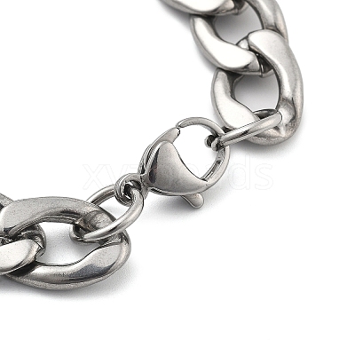 304 Stainless Steel Curb Chains Bancelets BJEW-C082-01A-AS-1