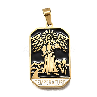 Tarot 304 Stainless Steel Enamel Pendants STAS-M119-09G-G-1