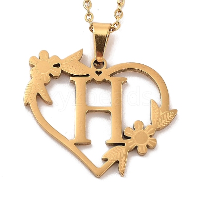 PVD Vacuum Plating 201 Stainless Steel Pendant Necklaces NJEW-R267-02H-G-1