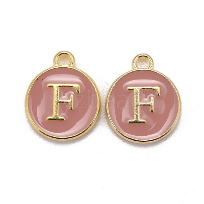 Golden Plated Alloy Enamel Charms ENAM-S118-07F-1