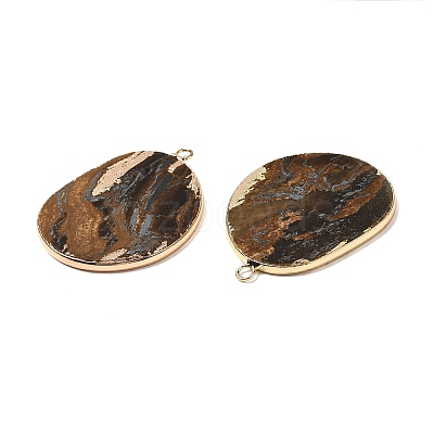 Natural Tiger Eye Pendants G-E526-09H-1