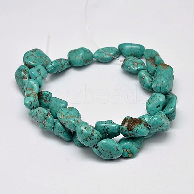Dyed Nuggets Natural Howlite Beads Strands G-M139-11-A-1