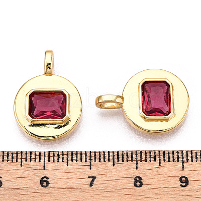 Brass with Cubic Zirconia Pendants KK-K339-01G-06-1
